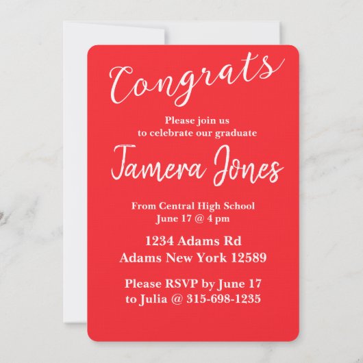 Moderne uitnodiging tot Afstuderen van foto's (Achterkant)