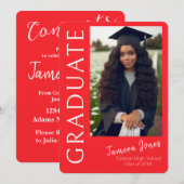 Moderne uitnodiging tot Afstuderen van foto's (Voorkant / Achterkant)