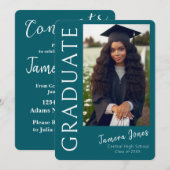 Moderne uitnodiging tot Afstuderen van foto's (Voorkant / Achterkant)