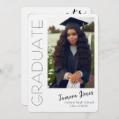 Moderne uitnodiging tot Afstuderen van foto's (Voorkant / Achterkant)