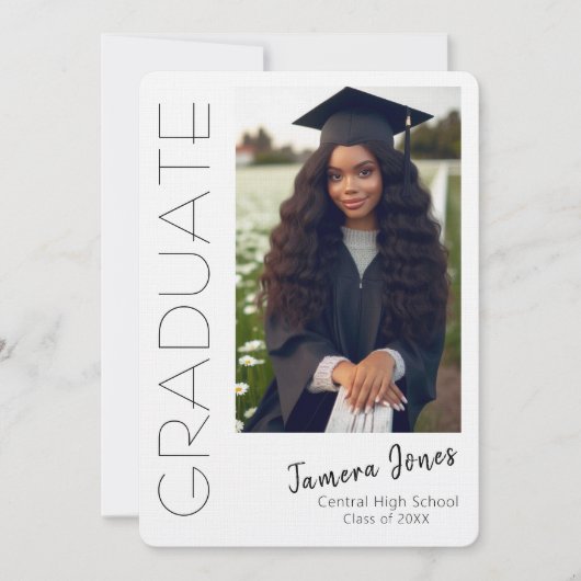 Moderne uitnodiging tot Afstuderen van foto's (Voorkant)