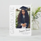 Moderne uitnodiging tot Afstuderen van foto's (Staand voorkant)