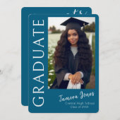 Moderne uitnodiging tot Afstuderen van foto's (Voorkant / Achterkant)