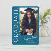 Moderne uitnodiging tot Afstuderen van foto's (Staand voorkant)