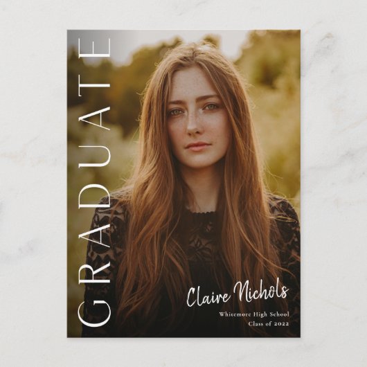 Moderne uitnodiging tot Afstuderen van verticale f (Voorkant)