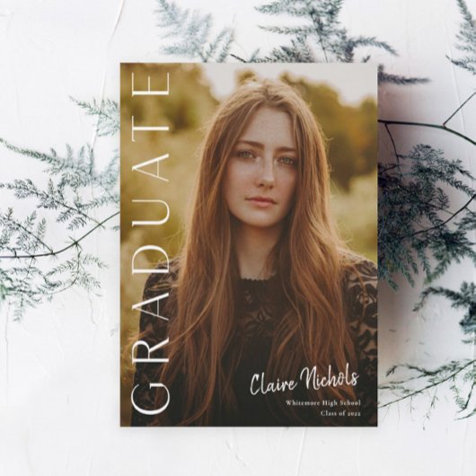 Moderne uitnodiging tot Afstuderen van verticale f