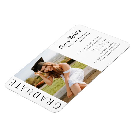 Moderne uitnodiging tot Afstuderen van verticale f Magneet (Linkerzijde)