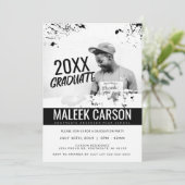 Moderne uitnodiging tot Afstuderen | Vet Afstudeer (Staand voorkant)