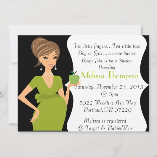 Moderne uitnodiging tot Baby shower (Voorkant)