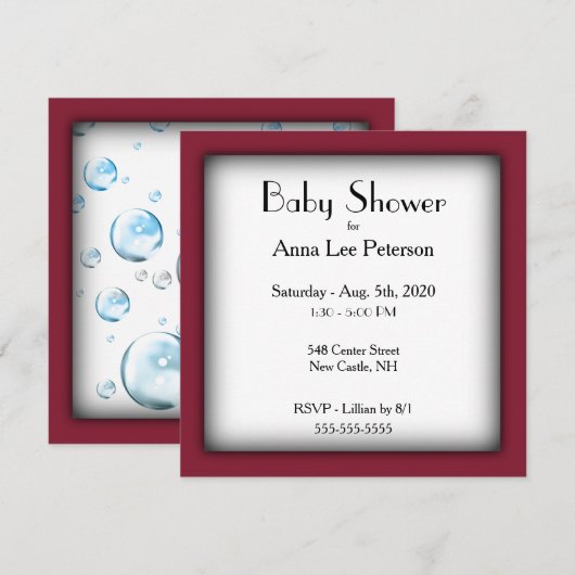 Moderne uitnodiging tot Baby shower (Voorkant / Achterkant)