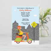 Moderne uitnodiging tot Baby shower (Staand voorkant)