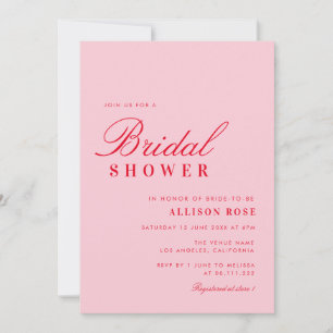 moderne uitnodiging tot douche met roze en rode br