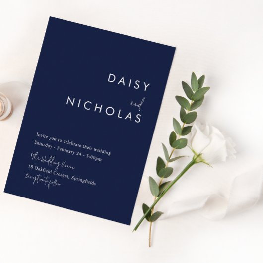 Moderne uitnodiging tot een minimalistisch huwelij