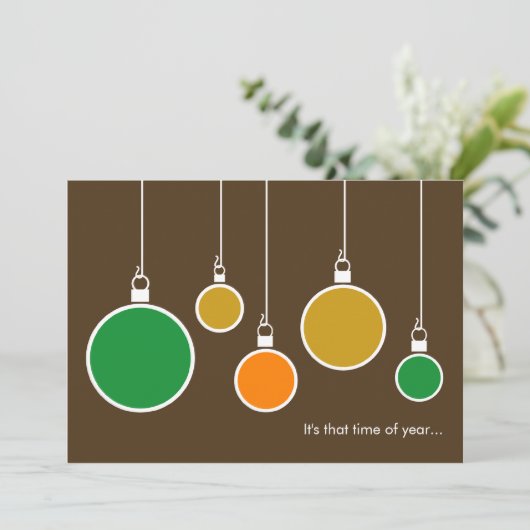 Moderne uitnodiging tot feestdag - Chocolade Brown (Staand voorkant)