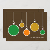 Moderne uitnodiging tot feestdag - Chocolade Brown (Voorkant / Achterkant)