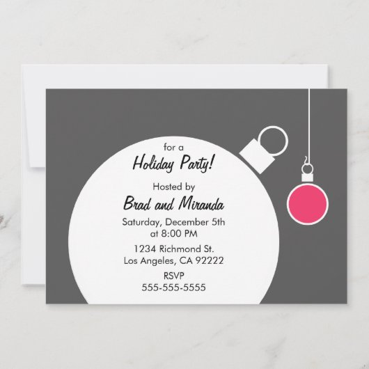Moderne uitnodiging tot feestdag - donkergrijs (Achterkant)