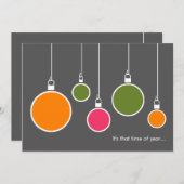 Moderne uitnodiging tot feestdag - donkergrijs (Voorkant / Achterkant)