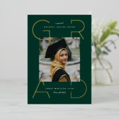 Moderne uitnodiging tot Folie Afstudeerder (Staand Voorkant)