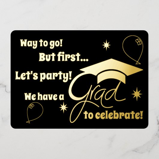 Moderne uitnodiging tot Folie van Aangepaste Afstu (Voorkant)