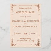 Moderne uitnodiging tot Folie van Deco Cream en Go (Voorkant)