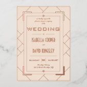 Moderne uitnodiging tot Folie van Deco Cream en Go (Voorkant)