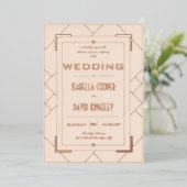 Moderne uitnodiging tot Folie van Deco Cream en Go (Staand Voorkant)