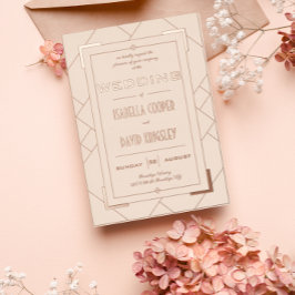 Moderne uitnodiging tot Folie van Deco Cream en Go