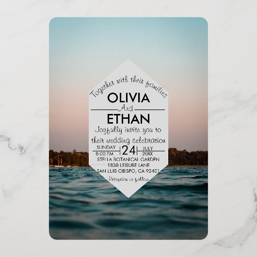 Moderne uitnodiging tot Folie voor zeeverbindingen (Voorkant)