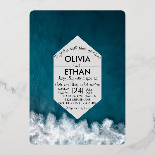 Moderne uitnodiging tot Folie voor zeeverbindingen (Voorkant)