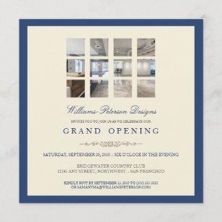 Moderne uitnodiging tot grote opening foto (blauw)