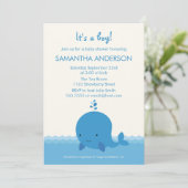 Moderne uitnodiging tot het Baby shower van de wal (Staand voorkant)