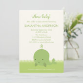 Moderne uitnodiging tot het Baby shower van walvis (Staand voorkant)