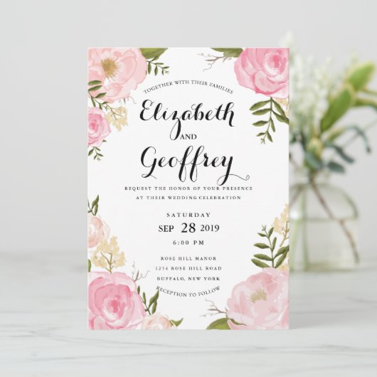 Moderne  uitnodiging tot het huwelijk (Staand voorkant)