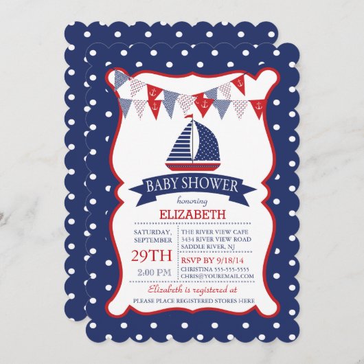 Moderne uitnodiging tot het indienen van Baby show (Voorkant / Achterkant)