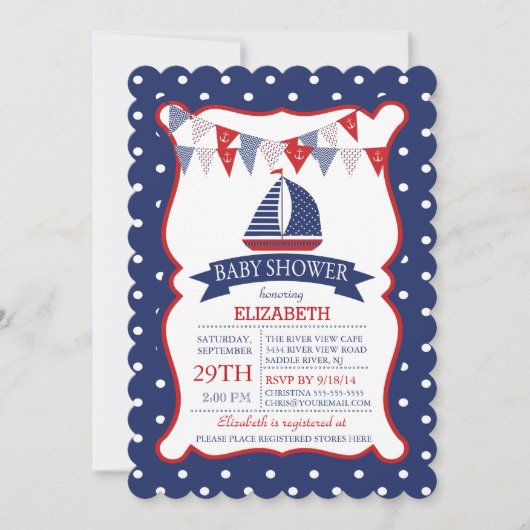 Moderne uitnodiging tot het indienen van Baby show (Voorkant)