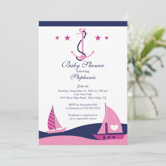 Moderne uitnodiging tot het indienen van Baby show (Staand voorkant)