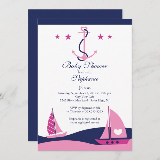 Moderne uitnodiging tot het indienen van Baby show (Voorkant / Achterkant)