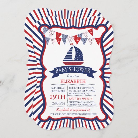 Moderne uitnodiging tot het indienen van Baby show (Voorkant / Achterkant)