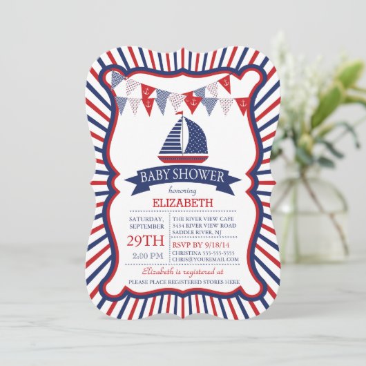 Moderne uitnodiging tot het indienen van Baby show (Staand voorkant)