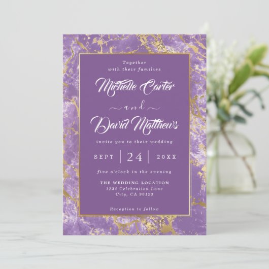 Moderne uitnodiging tot het indienen van gouden en (Staand voorkant)