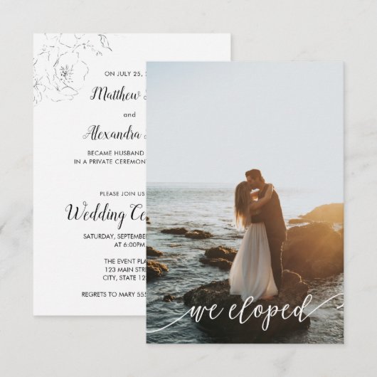 Moderne uitnodiging tot het ontvangen van weddensc (Voorkant / Achterkant)