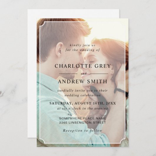 Moderne uitnodiging tot het uitzenden van bruin en (Voorkant / Achterkant)