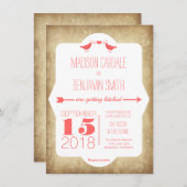 Moderne uitnodiging tot het uitzenden van Torteldu (Voorkant / Achterkant)