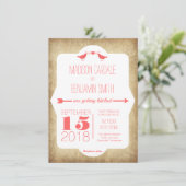 Moderne uitnodiging tot het uitzenden van Torteldu (Staand voorkant)