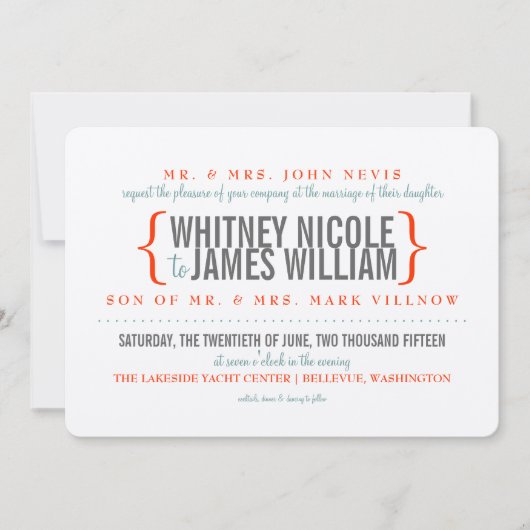 Moderne uitnodiging tot huwelijk (Voorkant)