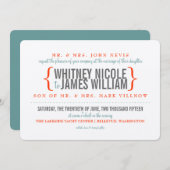 Moderne uitnodiging tot huwelijk (Voorkant / Achterkant)