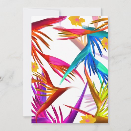 Moderne uitnodiging tot huwelijk in tropische rege (Achterkant)