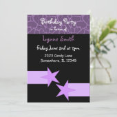 Moderne uitnodiging tot Paarse en zwarte dag (Staand voorkant)