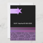 Moderne uitnodiging tot Paarse en zwarte dag (Achterkant)