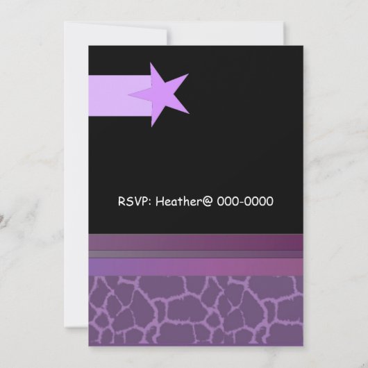 Moderne uitnodiging tot Paarse en zwarte dag (Achterkant)